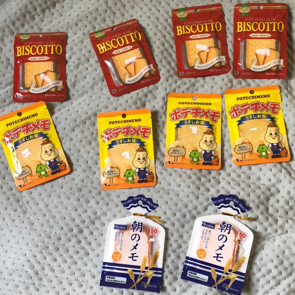 Cute foodies themed sticky notes lot